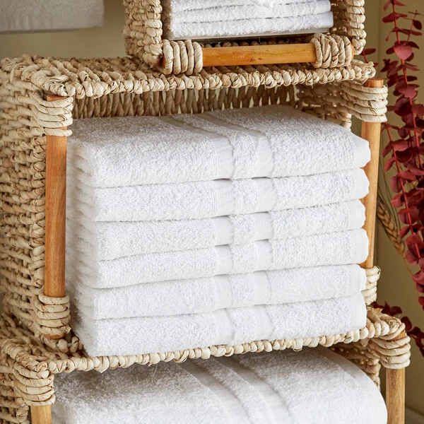 Lavex Standard 22" x 44" Cotton / Poly Pool / Bath Towel 6 lb. - 12/Pack