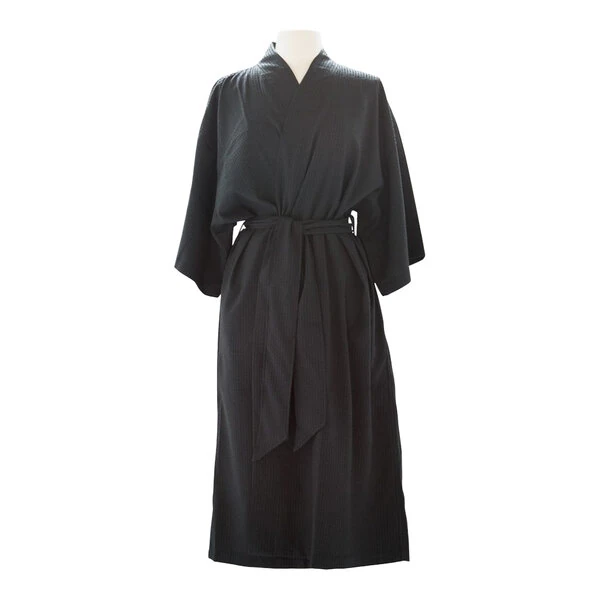 Telegraph Hill Black Twill Double Layer Bath Robe DLR-T-BLK-L - L