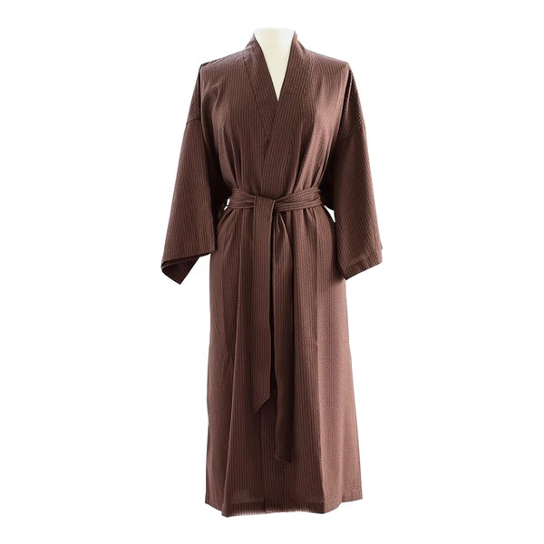 Telegraph Hill Chocolate Seersucker Single Layer Kimono Robe SLK-S-CHC-XL - XL