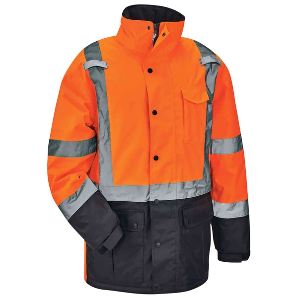 Ergodyne 25573 GloWear 8384 Orange Type R Class 3 Hi-Vis Quilted Thermal Parka - Medium