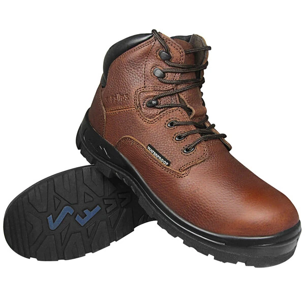 Genuine Grip® 6061 Poseidon Men's Size 11 Medium Width Brown Waterproof Soft Toe Non-Slip Full Grain Leather Boot
