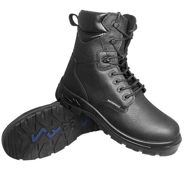 Genuine Grip® 6080 Poseidon Men's Size 10 Medium Width Black Waterproof Composite Toe Non-Slip Full Grain Leather Boot