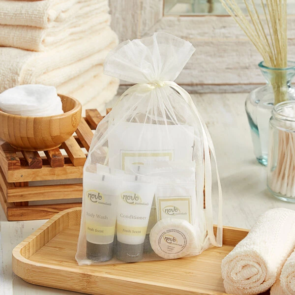Novo Essentials 10-Piece Hotel and Motel Amenity Toiletries Kit - 15/Case
