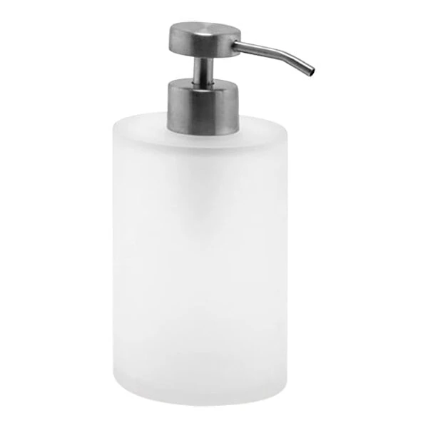 room360 Nassau 10 oz. Ice Soap Dispenser with Low-Profile Brushed Stainless Pump Top - 6/Case