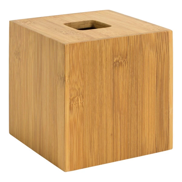 room360 Bali 5 1/2" x 5 1/2" Natural Bamboo Square Tissue Box Cover - 4/Pack