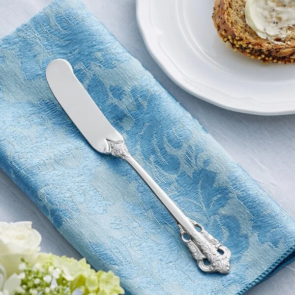 Acopa Ophelia 6 3/4" 18/10 Stainless Steel Extra Heavy Weight Butter Knife - 12/Case