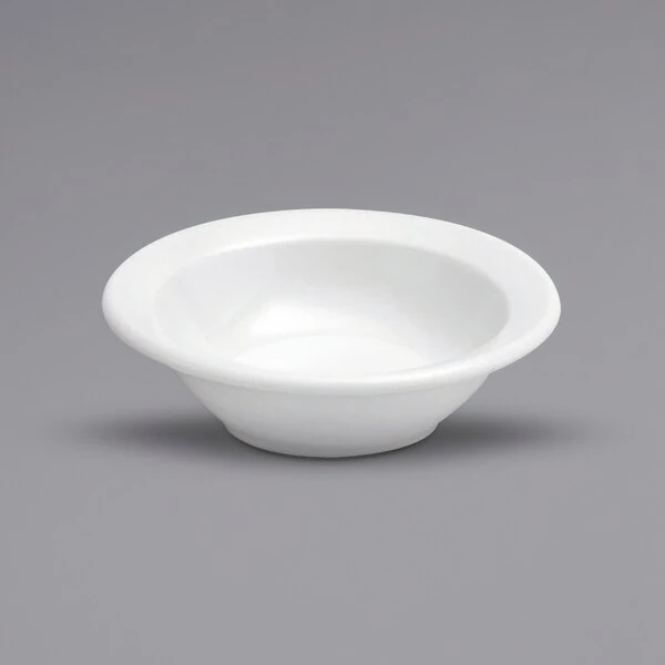 Oneida Buffalo Bright White Ware by 1880 Hospitality F8000000710 4.5 oz. Narrow Rim Porcelain Fruit Bowl - 36/Case