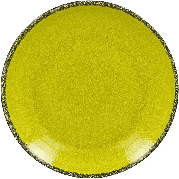 RAK Porcelain Fire 5 7/8" Green Flat Porcelain Coupe Plate - 24/Case