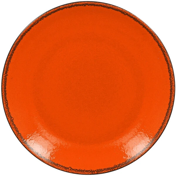 RAK Porcelain Fire 5 7/8" Orange Flat Porcelain Coupe Plate - 24/Case