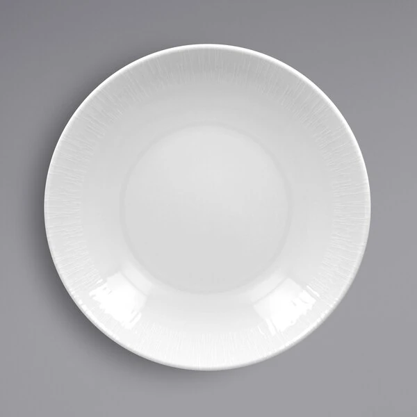 RAK Porcelain Soul 10 1/4" Bright White Embossed Deep Coupe Porcelain Plate - 12/Case
