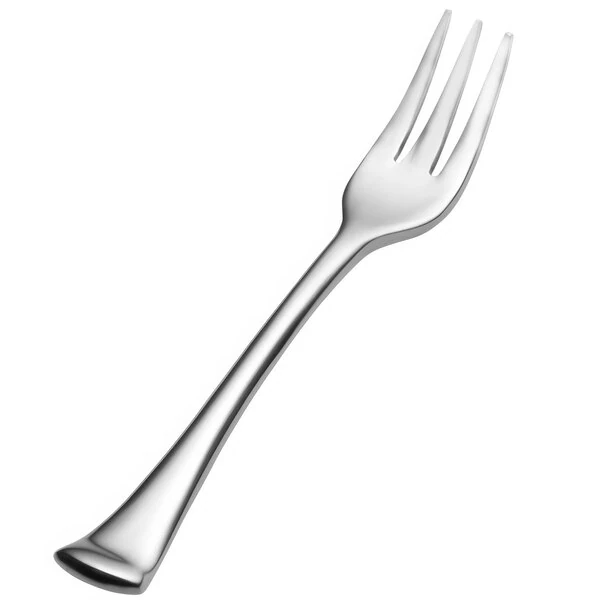 Bon Chef S3208 Aspen 4 7/8" 18/10 Stainless Steel Extra Heavy Oyster / Cocktail Fork - 12/Case