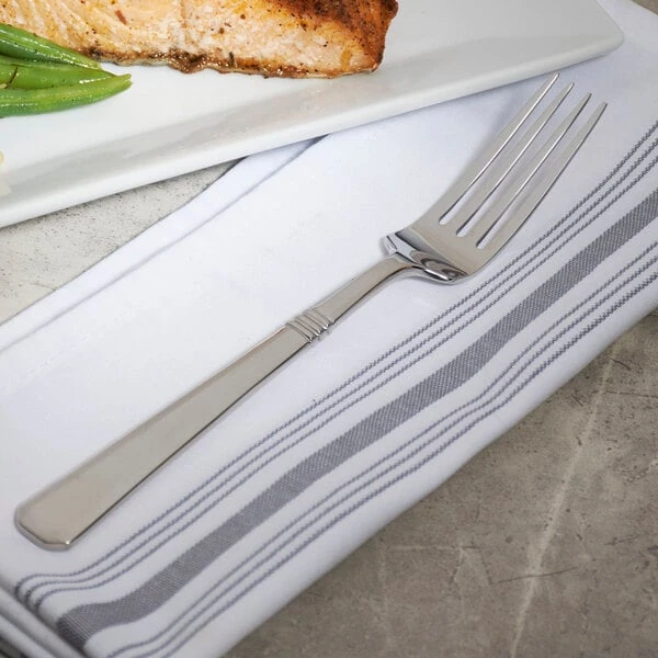 Bon Chef S3406 Cordoba 8 3/16" 18/10 Stainless Steel European Size Dinner Fork - 12/Case