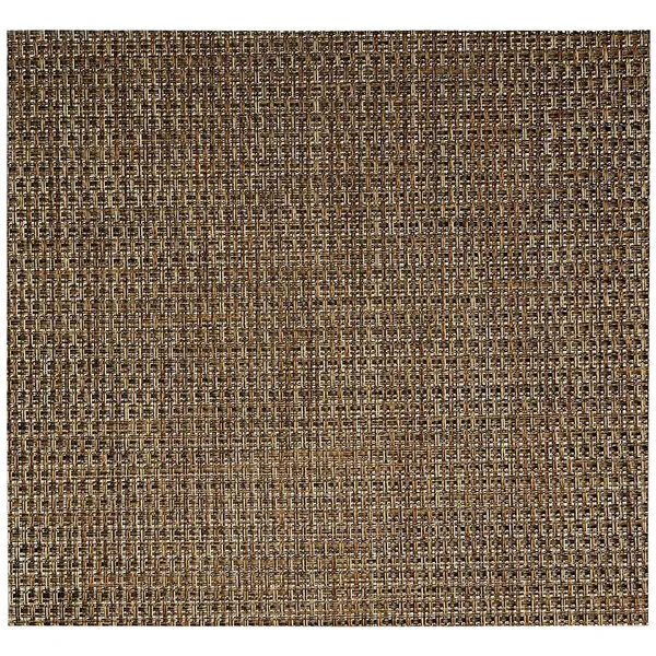 Front of the House Metroweave 14" x 13" Beige Rattan Woven Vinyl Rectangle Placemat - 12/Pack