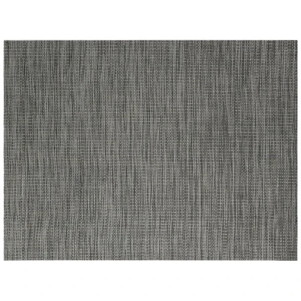 Front of the House Metroweave 16" x 12" Black Tweed Woven Vinyl Rectangle Placemat - 12/Pack