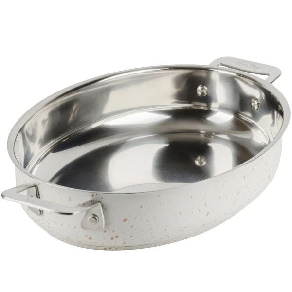 Bon Chef 60019DESERT Cucina 1.5 Qt. Desert Stainless Steel Oval Au Gratin Dish