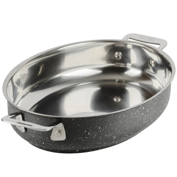 Bon Chef 60019GALAXY Cucina 1.5 Qt. Galaxy Stainless Steel Oval Au Gratin Dish