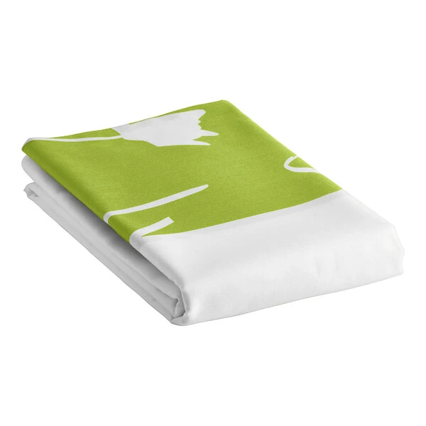1888 Mills Beyond Impressions 120" x 114" King Size Green Floral 100% Spun Polyester Top Sheet - 12/Case