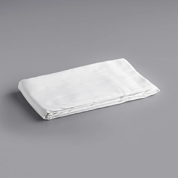 Oxford Super Blend 114" x 120" King Size Tone on Tone Stripe Cotton / Polyester Hotel Bed Topper - 250 Thread Count - 12/Case