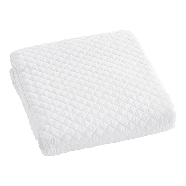Berkshire Hospitality Radiance 90" x 94" Full / Queen Size True White 100% Polyester Diamond Quilt Coverlet - 4/Case