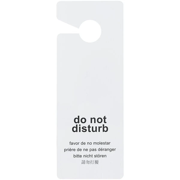 Novo Essentials Hotel Door Sign - Do Not Disturb / Please Make Up Room in 5 Languages - 100/Pack