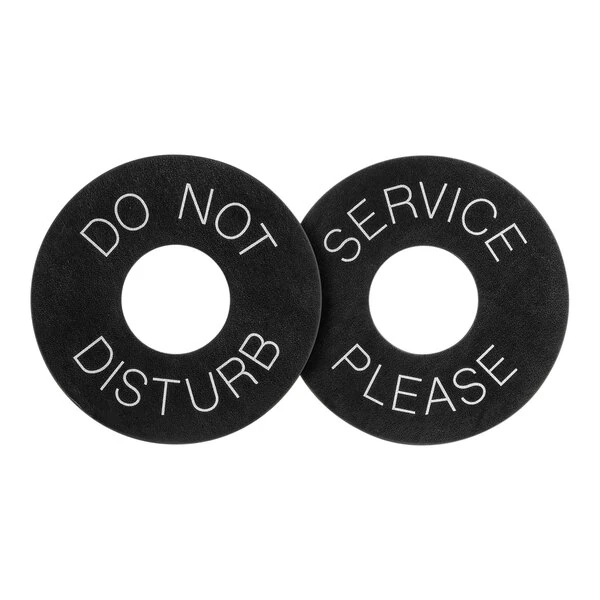 room360 London Round Black Faux Leather Door Hanger - 24/Pack