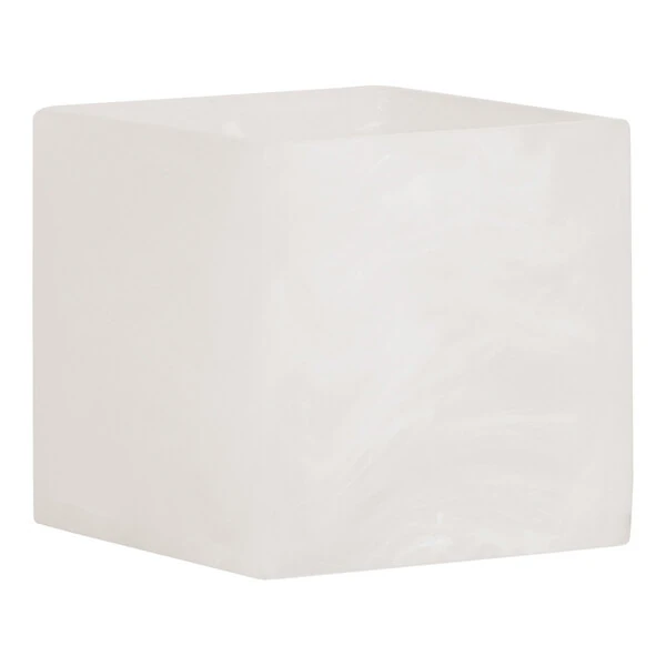 Cal-Mil 22 oz. White Cloud Square Resin Crock / Condiment Jar