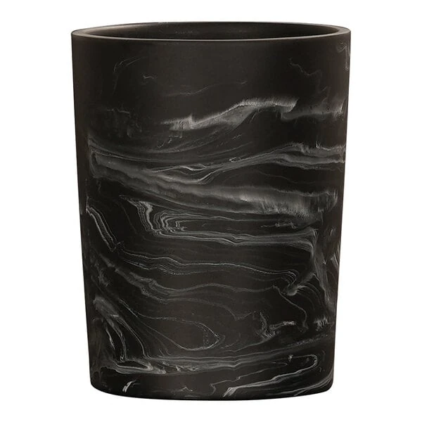 Cal-Mil 38 oz. Black Swirl Round Resin Crock / Condiment Jar