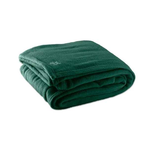 Oxford 80" x 90" Full Size Jade Green 100% Polyester Fleece Hotel Blanket - 4/Case