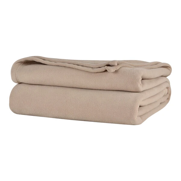 Berkshire Hospitality Microloft 66" x 90" Twin Size Linen 100% Polyester Microfleece Blanket - 12/Case