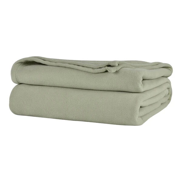 Berkshire Hospitality Microloft 108" x 90" King Size Sage 100% Polyester Microfleece Blanket - 8/Case