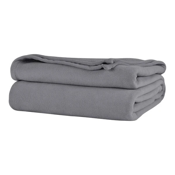 Berkshire Hospitality Microloft 108" x 90" King Size Smoke 100% Polyester Microfleece Blanket - 8/Case
