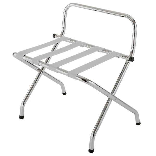 CSL 1055C-SV-1 Chrome Metal High Back Luggage Rack with Wall Guard