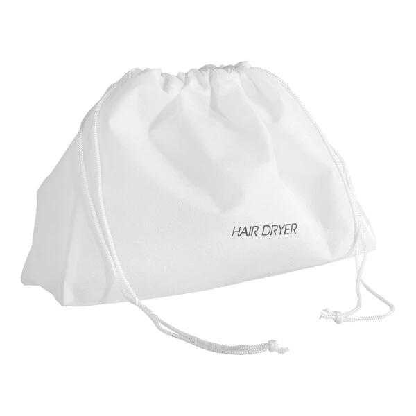 room360 Finishing Touches 13" x 9 1/2" White Hair Dryer Bag - 48/Pack