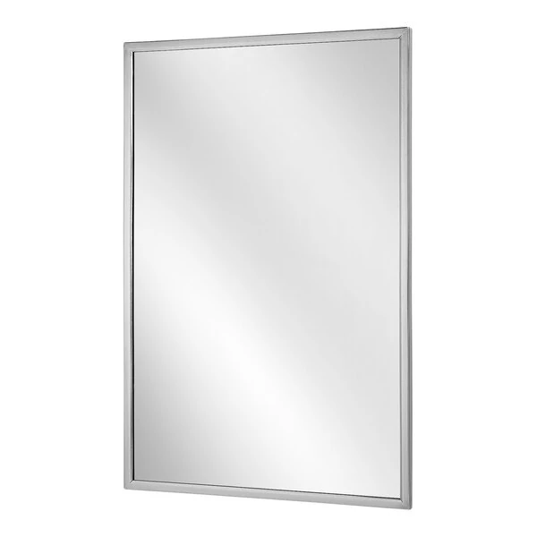 Bradley 24" x 36" Wall-Mount Float Glass Mirror with Stainless Steel Angle Frame