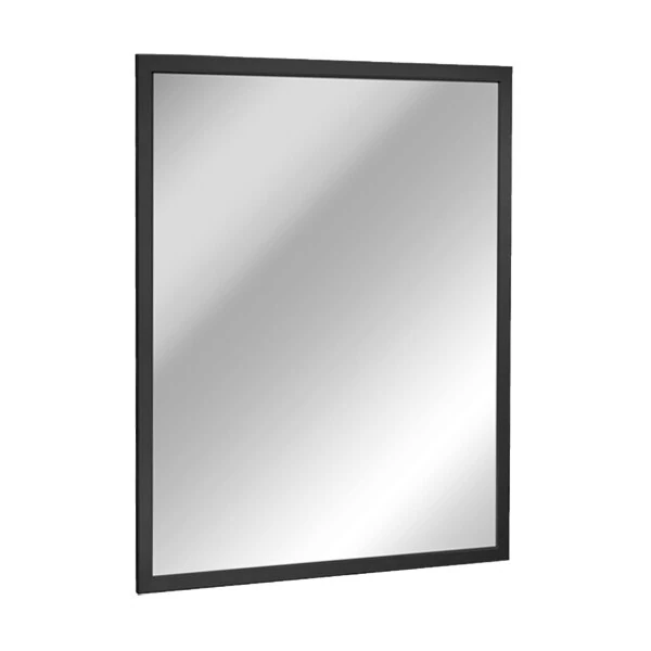 American Specialties, Inc. 24" x 36" Plate Glass Mirror with Matte Black Stainless Steel Inter-Lok Angle Frame 10-0600-2436-41