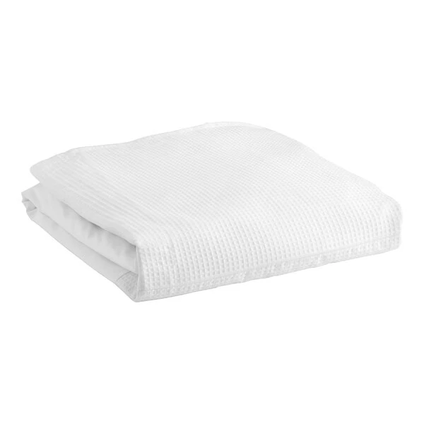 1888 Mills Adorn 80" x 39" Twin XL Size White 55% Cotton / 45% Polyester Bed Skirt - 6/Case