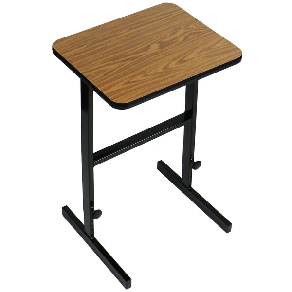 Correll 20" x 24" Medium Oak High Pressure Laminate Top Adjustable Standing Height Work Station