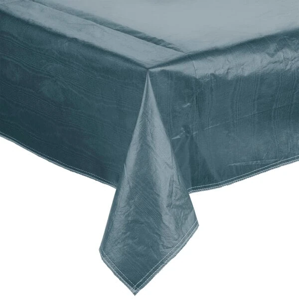 Intedge 52" x 90" Blue Solid Vinyl Table Cover with Flannel Back