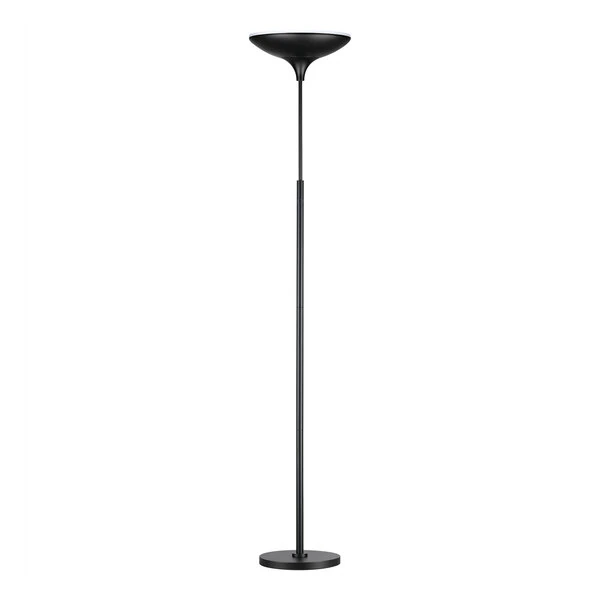Globe 55"-71" Matte Black Adjustable-Height Dimmable Integrated LED Torchiere Floor Lamp - 120V, 43W