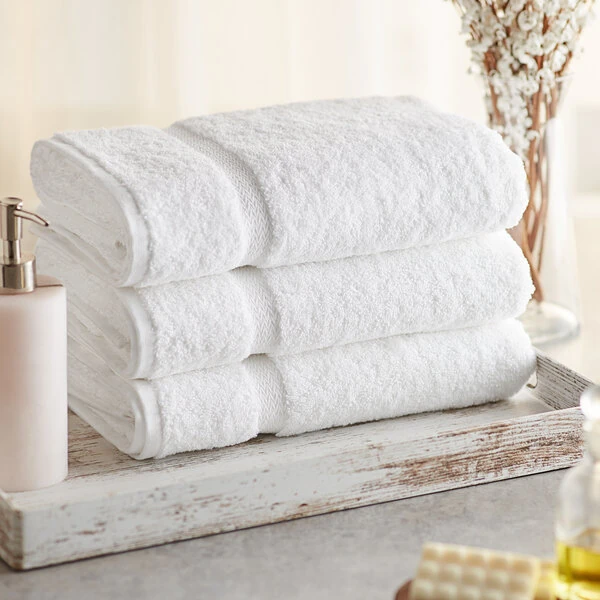 Lavex Premium 24" x 50" 100% Ring-Spun Cotton Bath Towel 12 lb. - 12/Pack