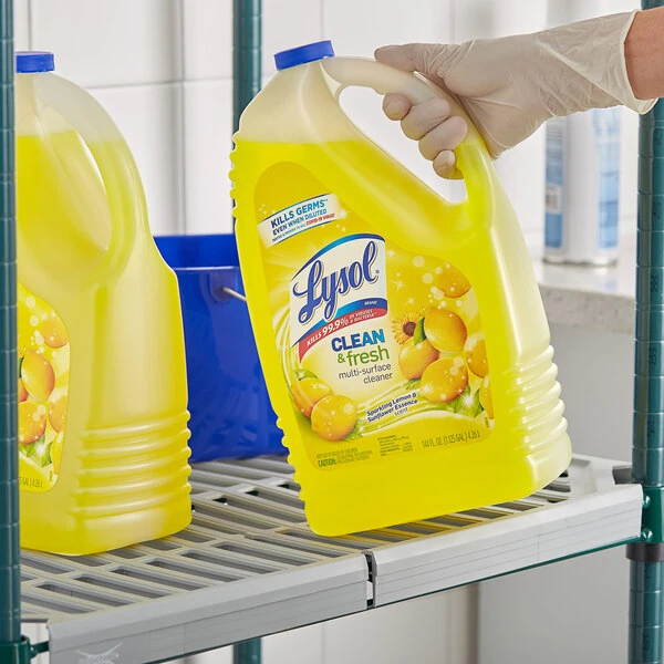 Lysol RAC77617 144 oz. Sparkling Lemon Sunflower Essence Scent Multi-Surface Cleaner - 4/Case