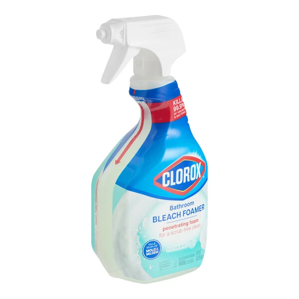 Clorox CLO30614 30 oz. Ocean Mist Scent Foaming Bleach Bathroom Cleaner - 9/Case