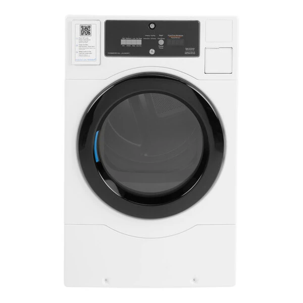 GE VFD31GSSRWW 7.7 Cu. Ft. Front-Load Gas-Powered Commercial Dryer - Free Use / App Payment / Coin Compatible
