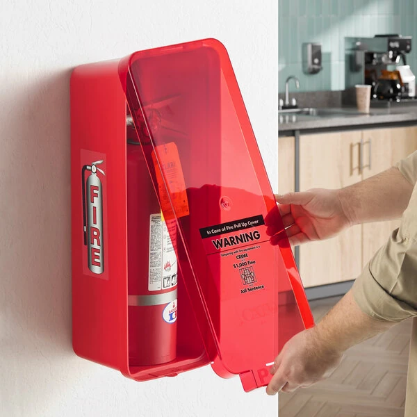 Cato 95152 Warrior Red Surface-Mounted Fire Extinguisher Cabinet with Red Pull-Cover for 10 lb. Fire Extinguishers
