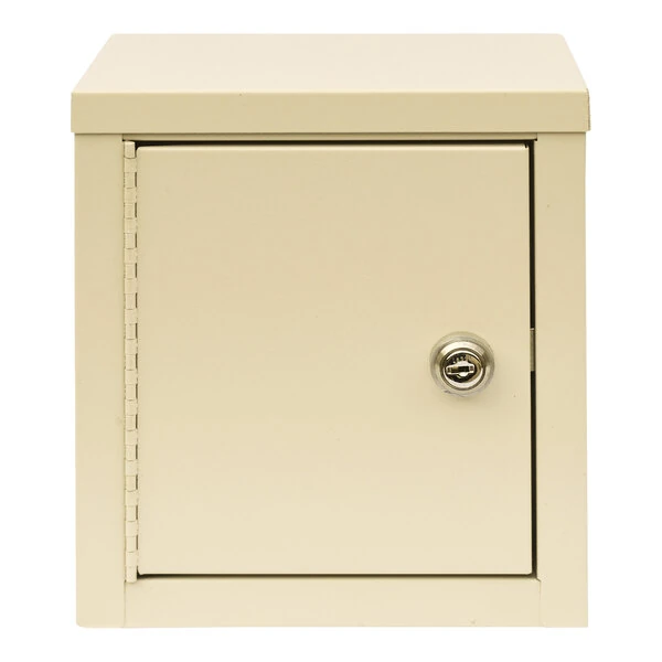 Omnimed 8" x 5 5/8" x 9" Beige Steel Economy Mini Wall-Mount Narcotics Cabinet with 2 Key Locks 182100
