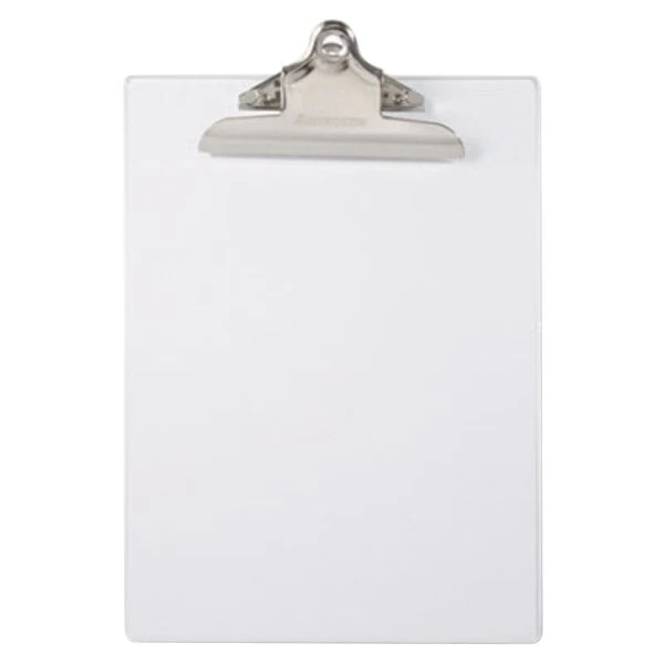 Saunders 21803 1" Capacity 12" x 8 1/2" Clear Recycled Plastic Clipboard with Ruler Edge