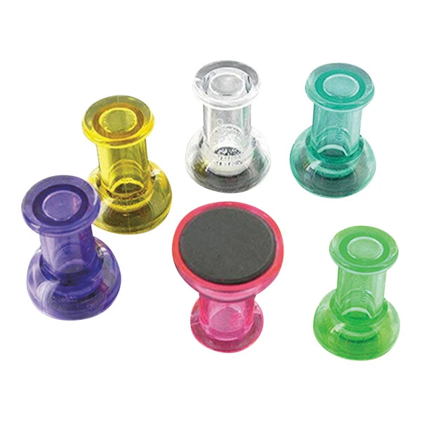 MasterVision IM356601 Assorted Push-Pin Magnets - 6/Pack