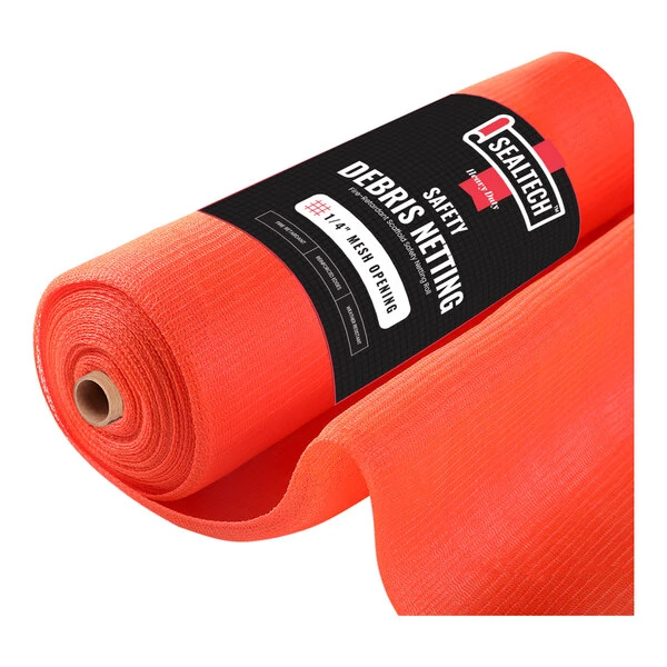 SEALTECH 10' x 150' Orange Heavy-Duty 1/4" Mesh Safety Debris Netting Roll ST-402-10X150