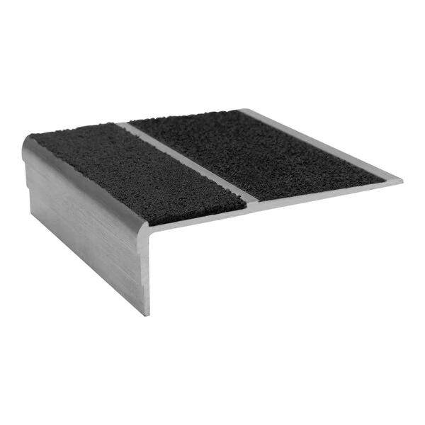 Wooster Stairmaster Type 333FT 3" x 48" Stair Tread Nosing with Marine Black Flex-Tred and Spectra Grit Surface 333FT4
