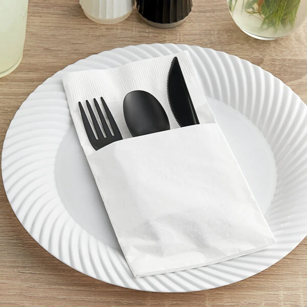 Hoffmaster Quickset 17" Square 2-Ply White Pocket Fold Dinner Napkin - 800/Case